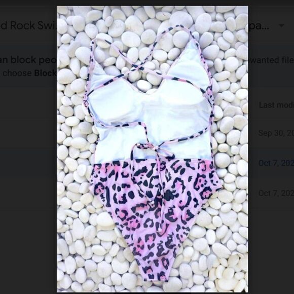 NWT Large Pink Leopard One Piece Women's Swimsuit/Bodysuit - Picture 6 of 12